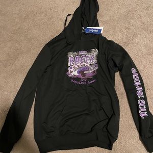 Black and Purple Hoodie With Car Design